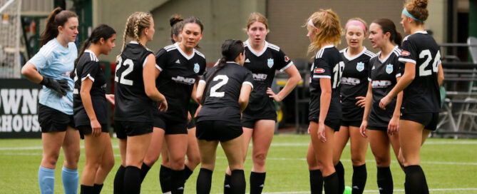 Ladies on soccer field