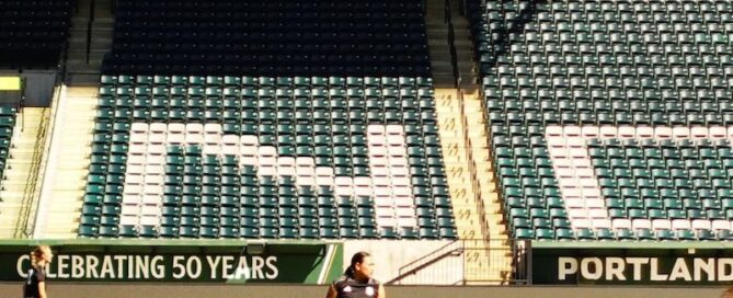 Woman on soccer field